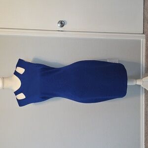 Cache Blue Cold Shoulder Sheath Mini Dress